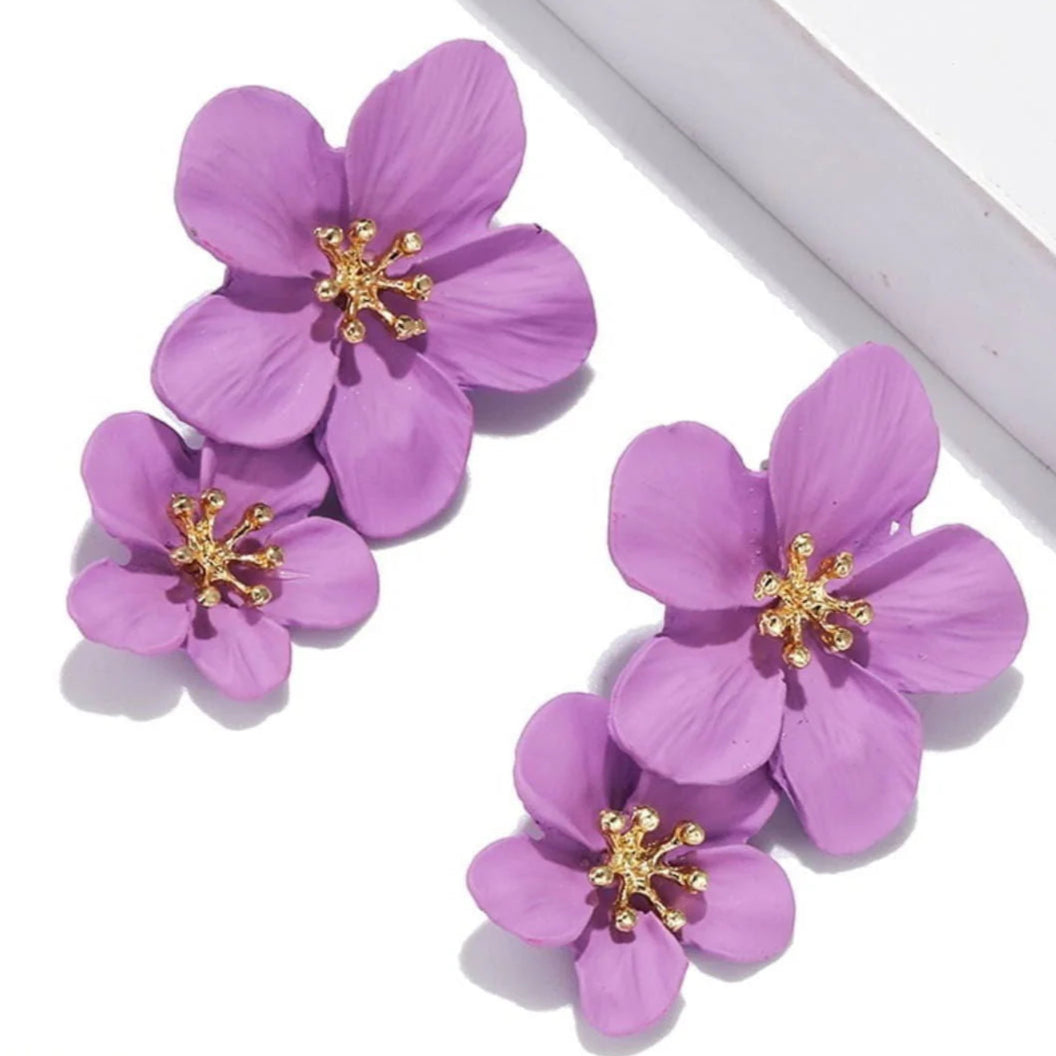 ZRJ002 JMN Flower Drop Earrings