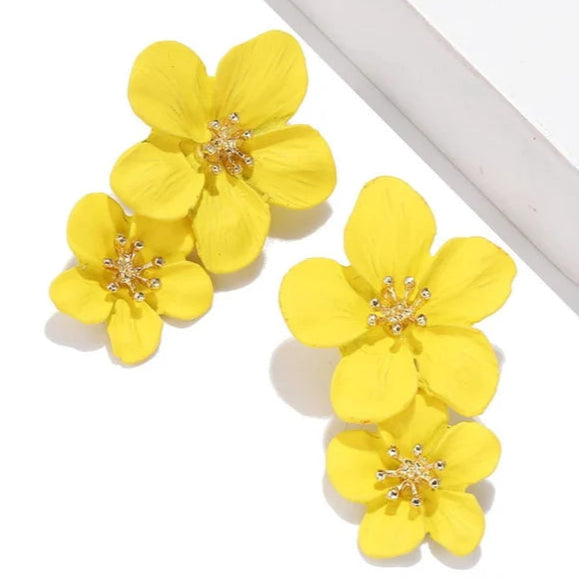 ZRJ002 JMN Flower Drop Earrings