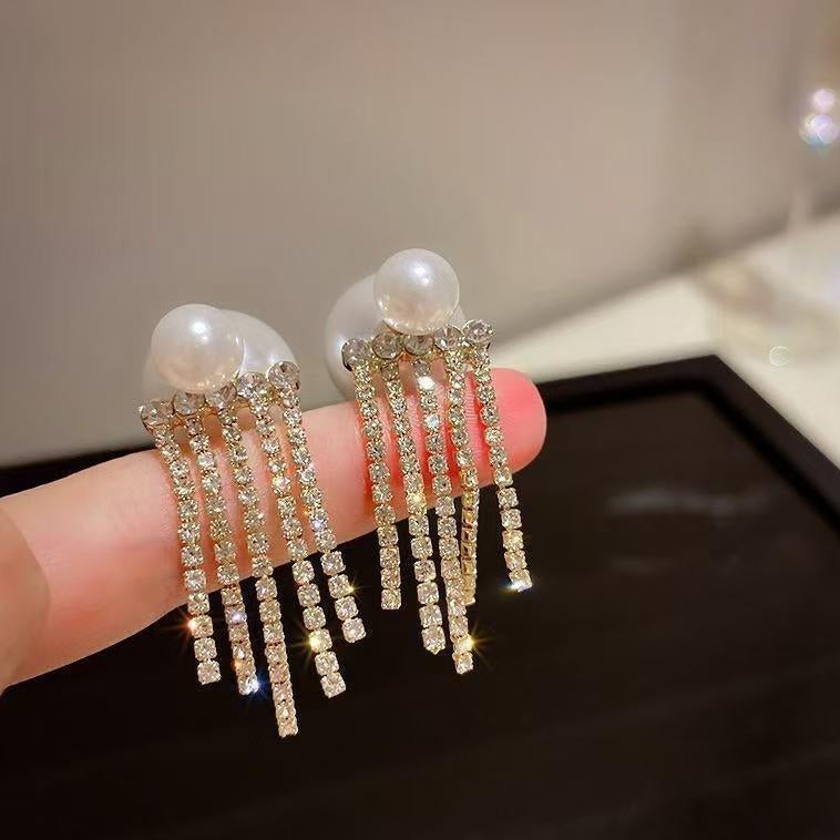 ZRJ00636 LSH Layered Chain Drop Earrings ๐