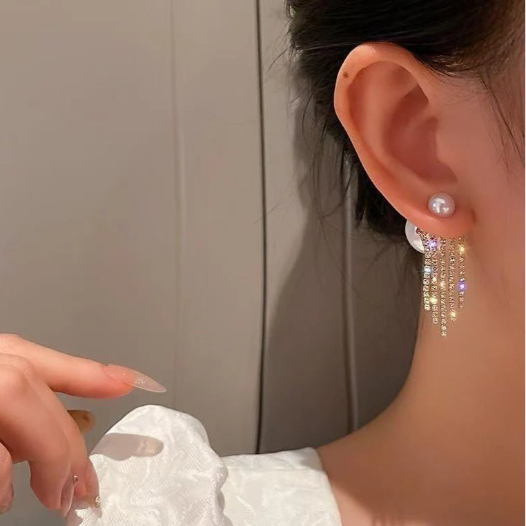 ZRJ00636 LSH Layered Chain Drop Earrings