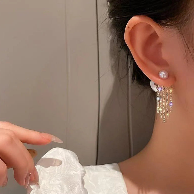 ZRJ00636 LSH Layered Chain Drop Earrings ๐