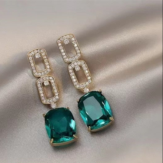 ZJE0002. STERLING SQUARE DROP EARRINGS PAIR