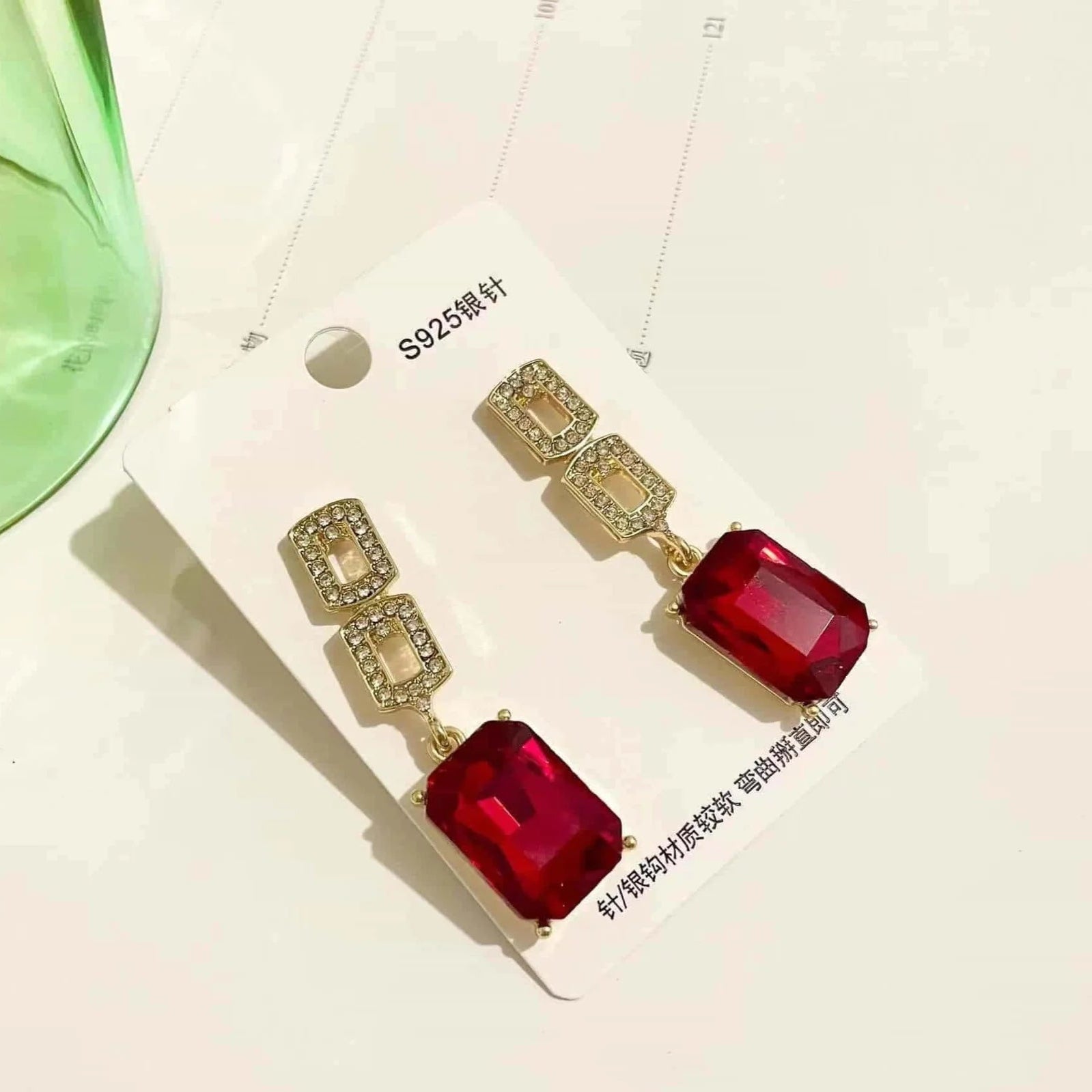 ZJE0002. STERLING SQUARE DROP EARRINGS PAIR