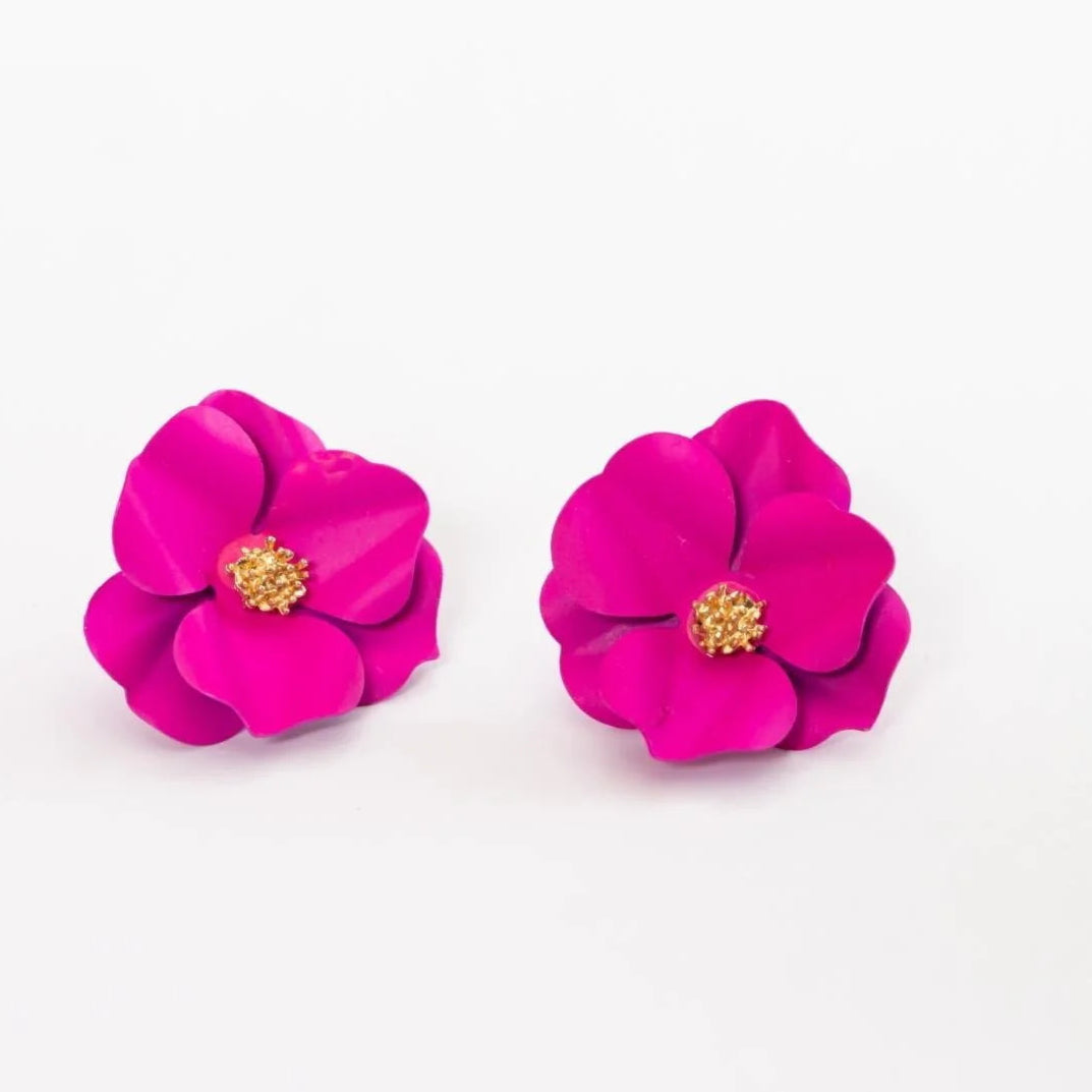 ZRJ371 LSH Painted Flower Stud Tops Pair