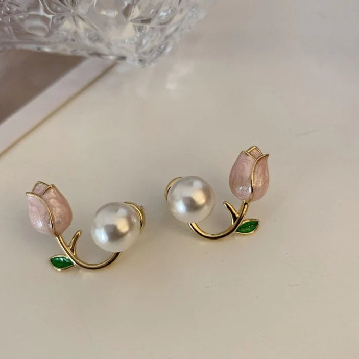 ZRJ389 LSH Pearl Flower Tops Pair
