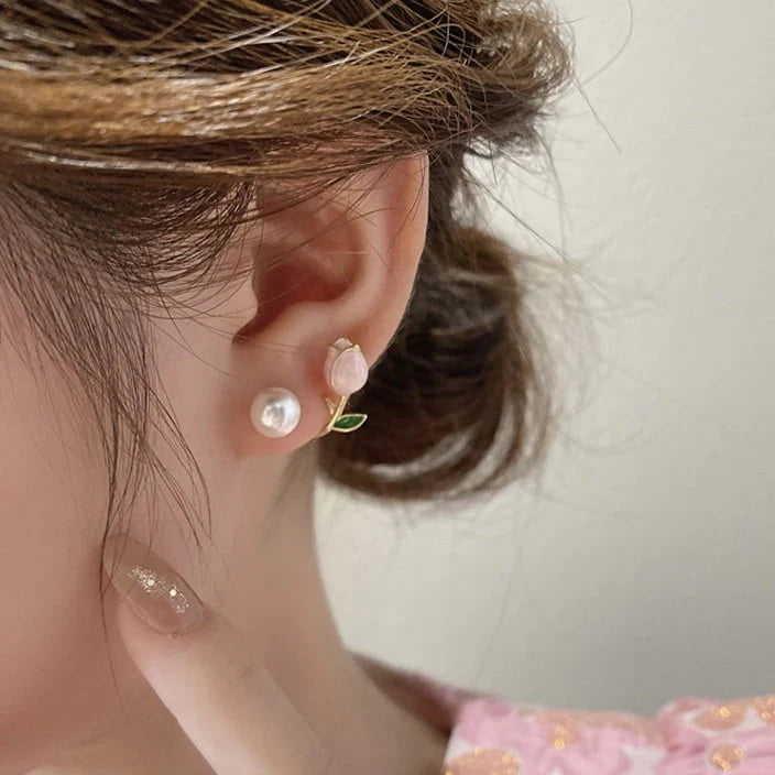 ZRJ389 LSH Pearl Flower Tops Pair