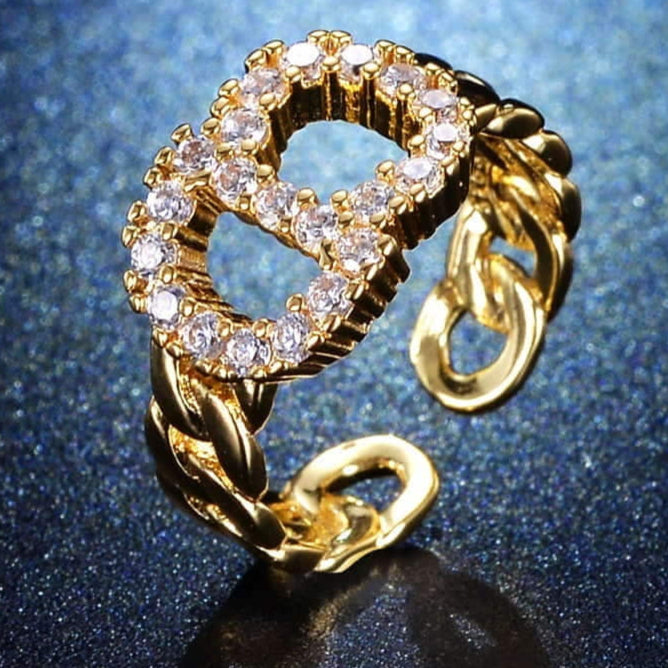ZRJ341 ZFQ Eight Calli Ring Adjustable