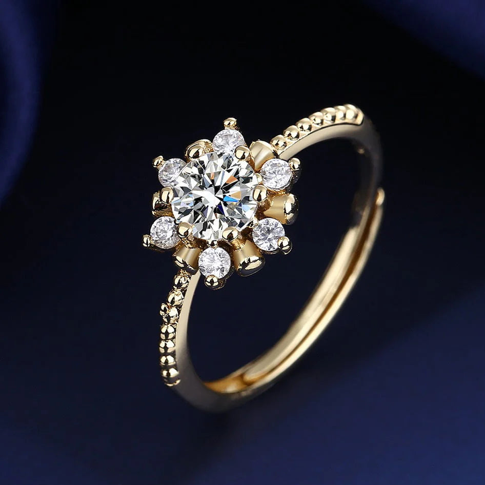 ZJR0002. Gold Flower Ring Adjustable 👑