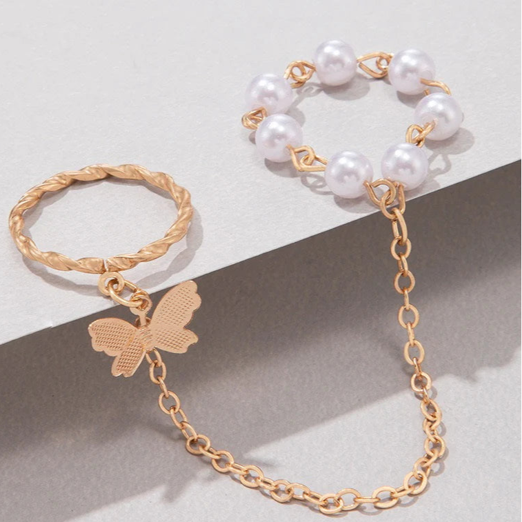 ZRJ550 YYE Butterfly Link Ring Midi Ring