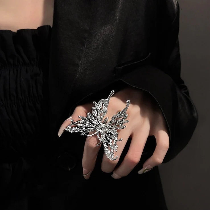 ZRJXST Butterfly Ring Adjustable