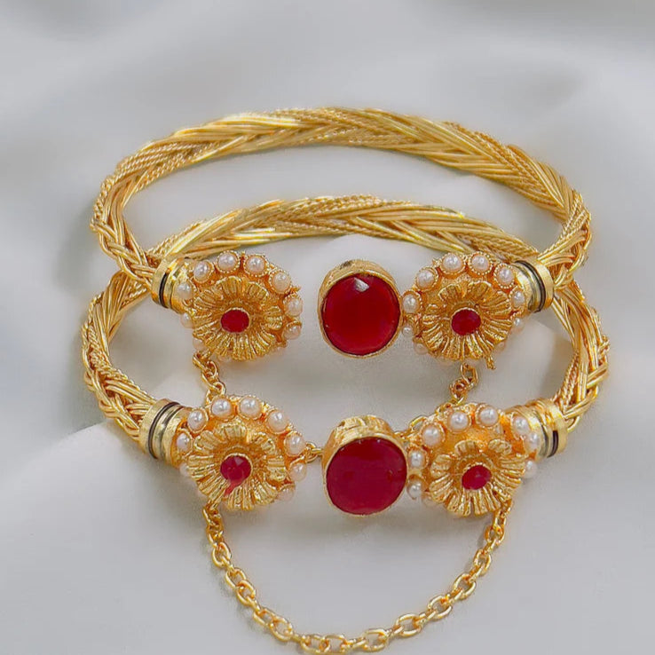 ZRJ154 MZM Oval Flower Bracelet Adjustable ๐