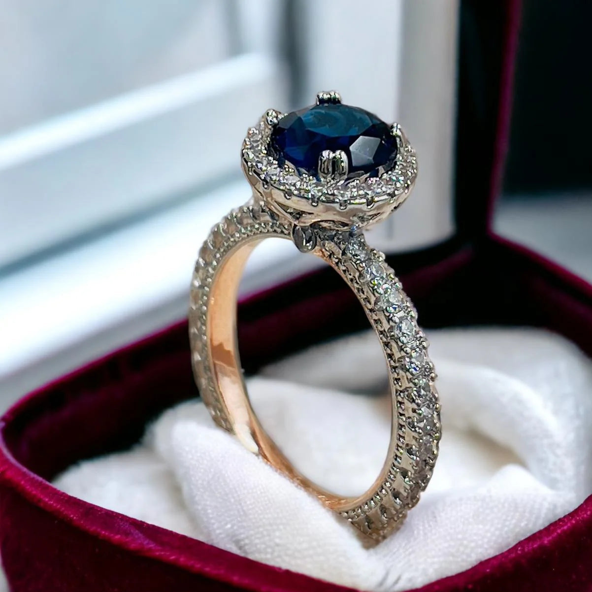 ZRJ085 CSH Blue Round Ring 👑