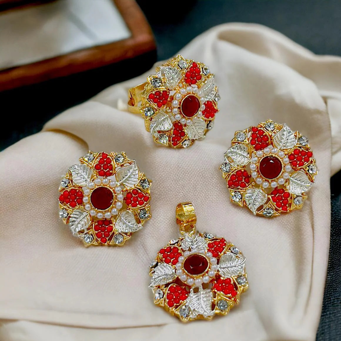 ZRJ237 SDQ Flower Pendant Set