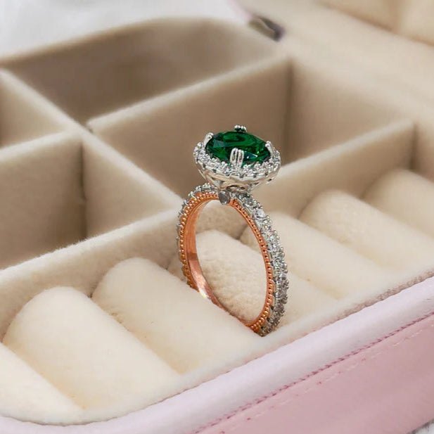 ZRJ052 CSH Greenish Round Ring 👑