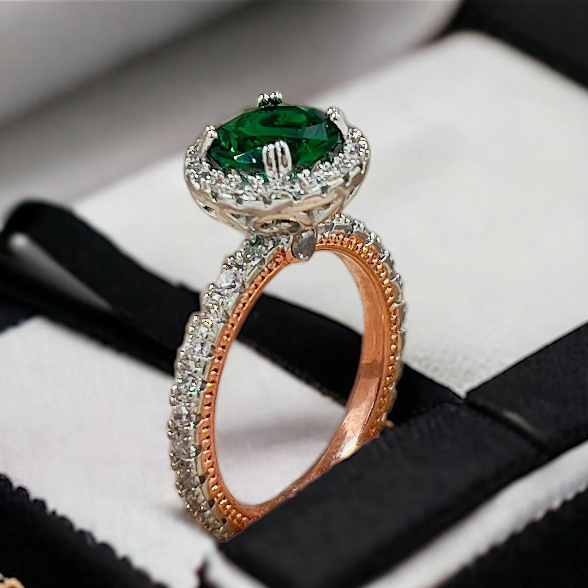 ZRJ052 CSH Greenish Round Ring 👑