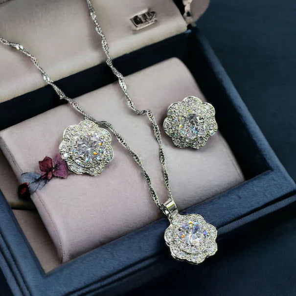 ZRJ524 SHJ Flower Pendent Set 👑