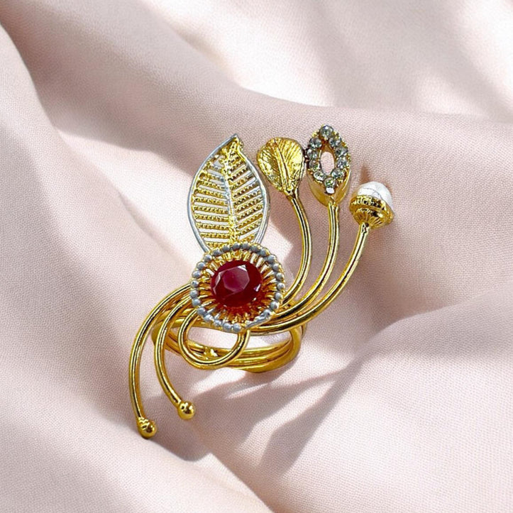 ZRJ037 FRN Round Leaf Ring Adjustable ๐