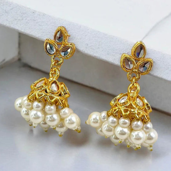 ZRJ022 MZM Tear Pearl Drop Jhumki