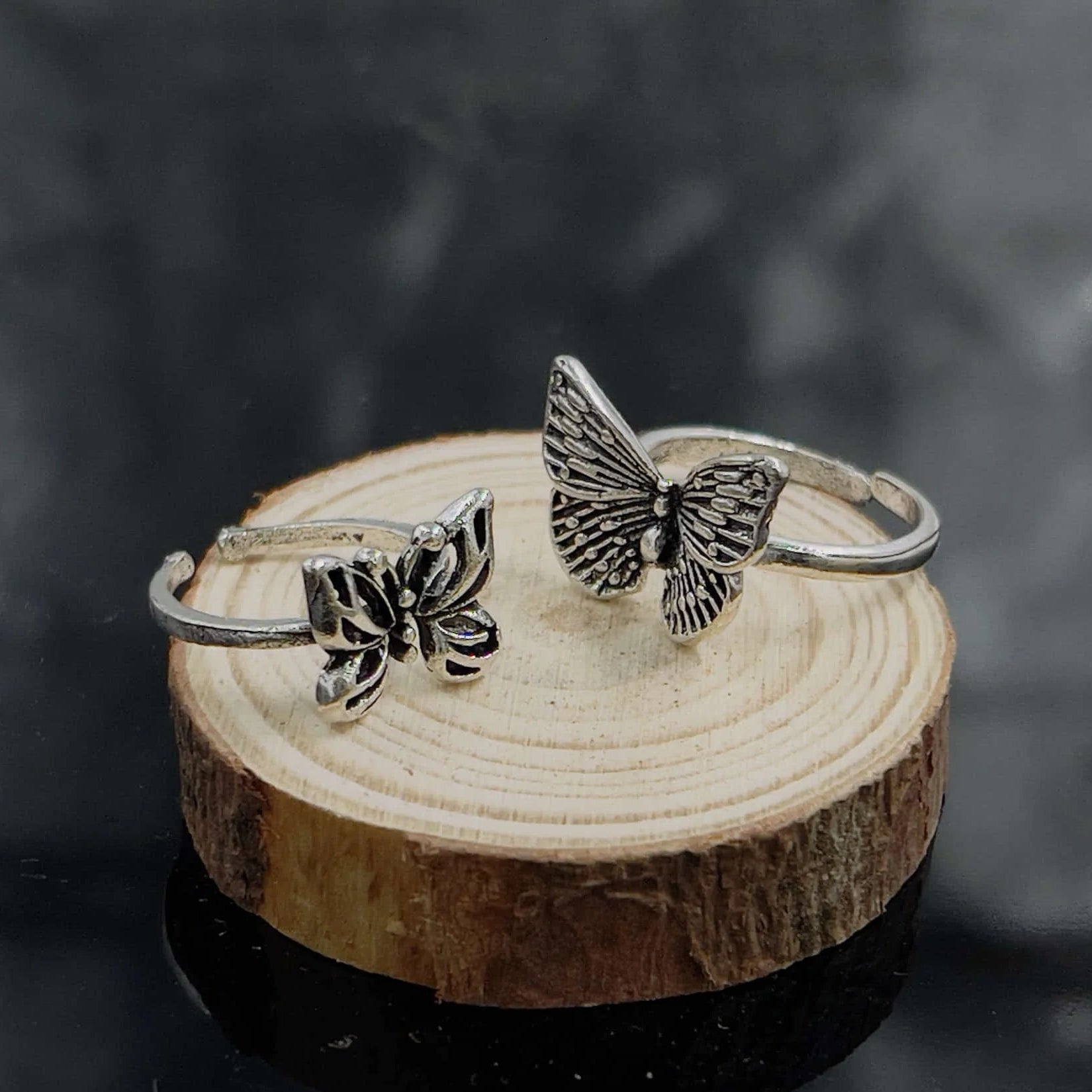 ZRJ430 LSH 2 Butterfly Rings Adjustable