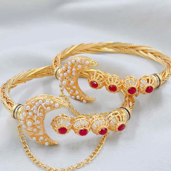 ZRJ151 MZM Pearl Moon Bracelet Adjustable 👑
