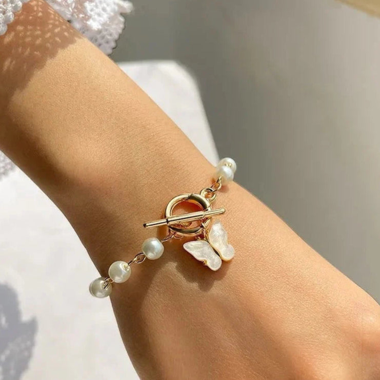 ZHJ122 JMN Pearl Butterfly Bracelet
