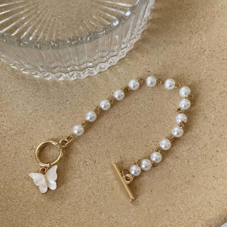 ZHJ122 JMN Pearl Butterfly Bracelet