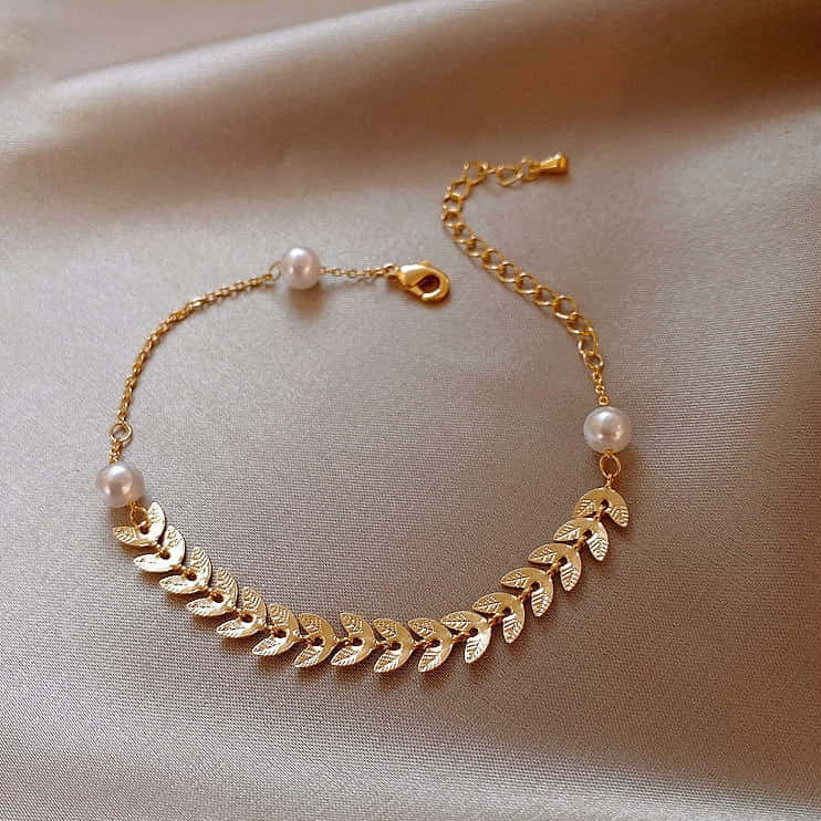 ZRJ230 XST Leaves/Pearl Chain Bracelet Adjustable - CBCH