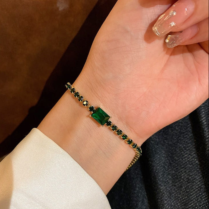 ZRJ307 SIQ Baguette Stone Bracelet Adjustable