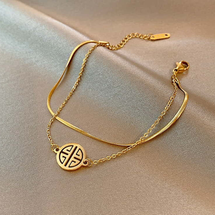 ZRJ314 DGF Layered hand Bracelet Adjustable
