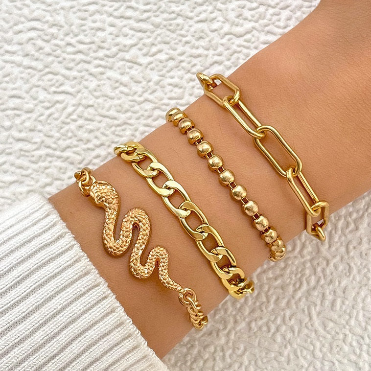 ZRJ362 YYE Snake 4 Chain Hand Bracelet - CBCH