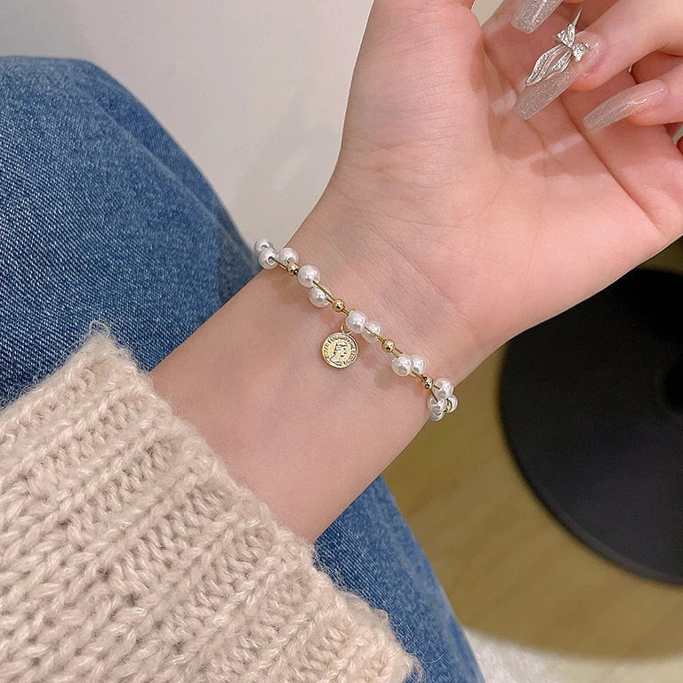 ZRJ405 HJF Pearl Round Bracelet Adjustable - TBCH