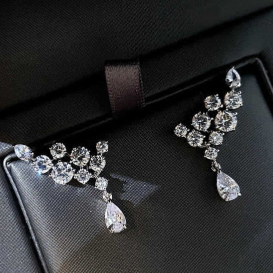 ZRJ302 GWH Round Pear Drop Earring Pair 👑