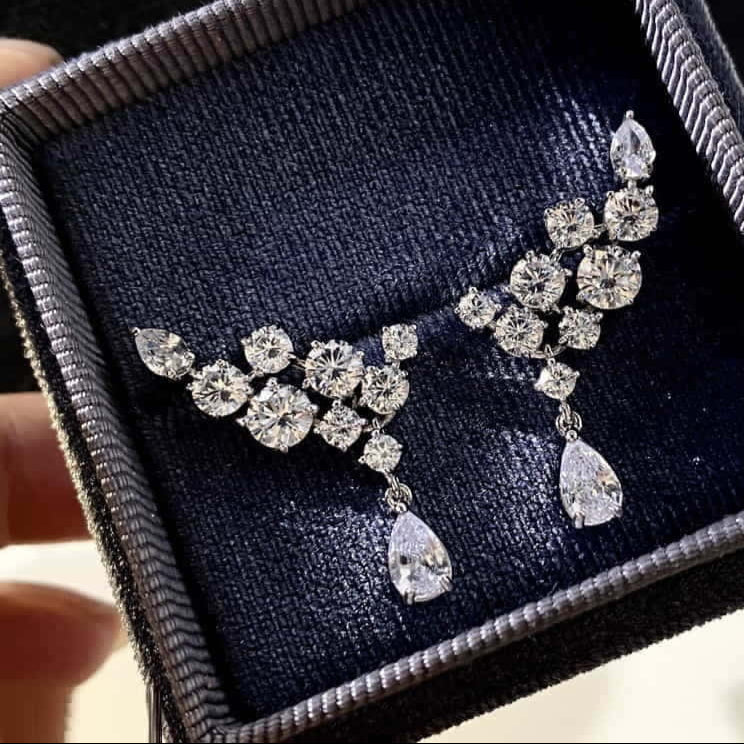 ZRJ302 GWH Round Pear Drop Earring Pair 👑