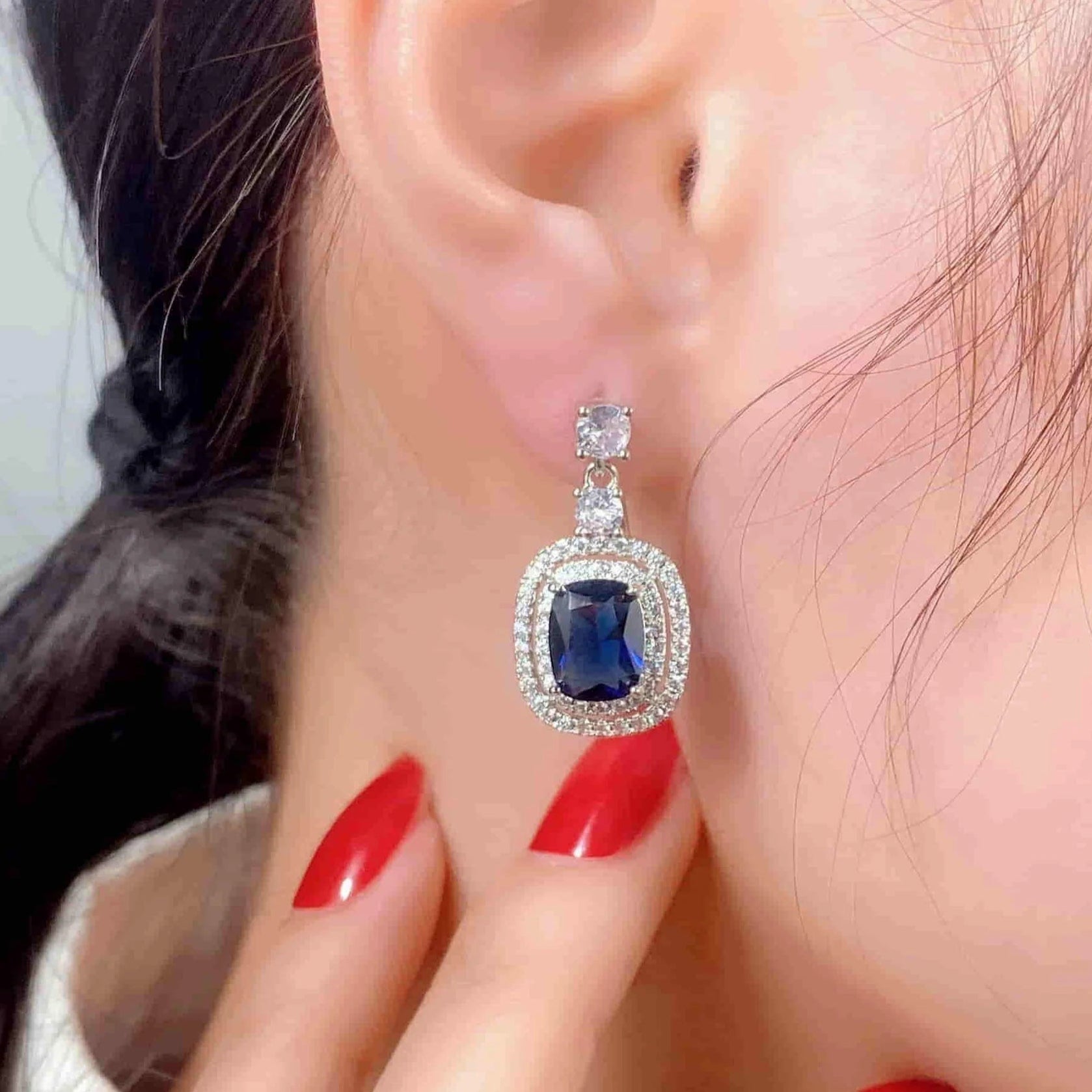 ZRJ312 CSH Surrounding Layer Cushion Drop Earrings 👑