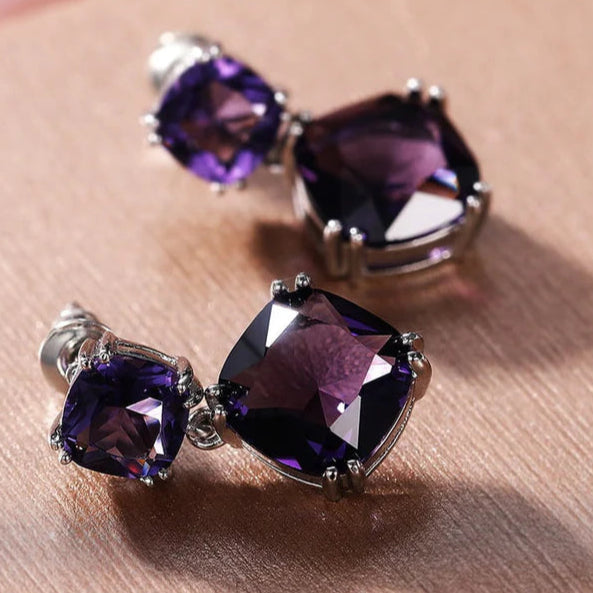 ZRJ359 CSH Rectangle Cushion Drop Earrings Pair 👑