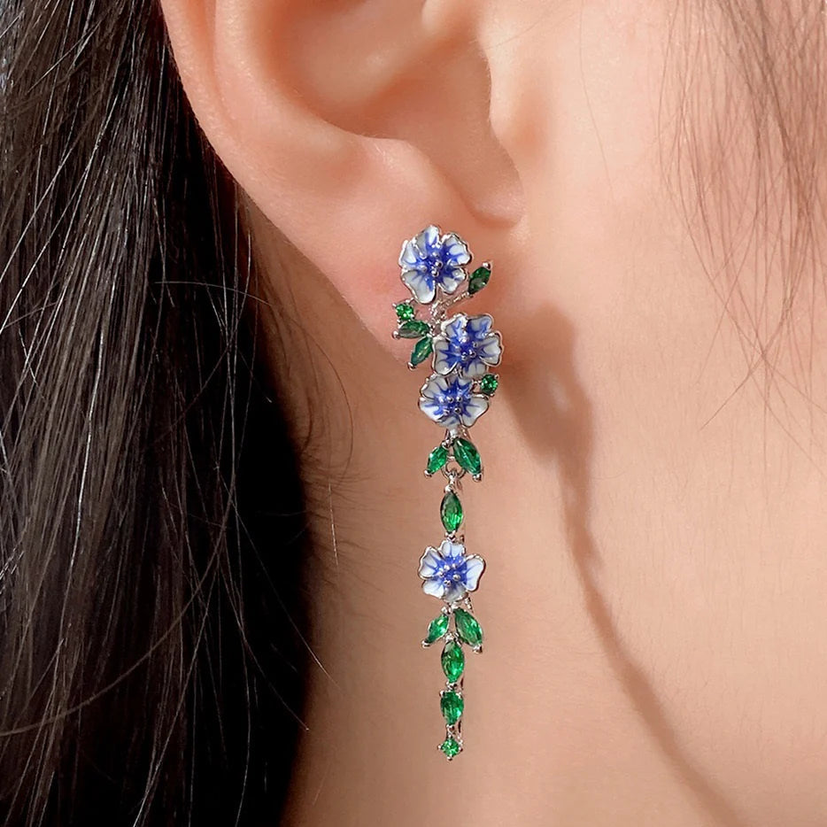 ZRJ373 CSH Flower Earrings Drop Pair