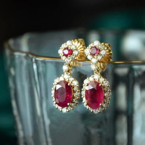 ZRJ403 GWH Oval/Flower Drop Earrings 👑