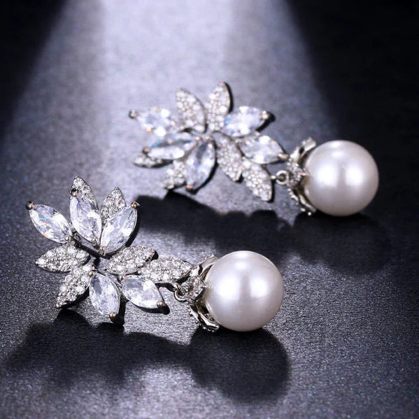 ZRJ404 BYJ Tear Pearl Drop Earrings 👑