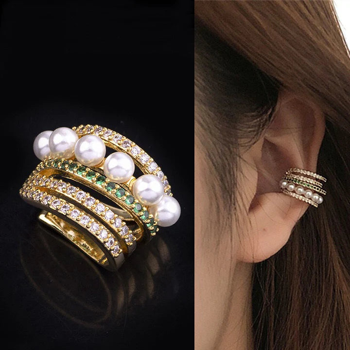 ZRJ114 SYB Pearl Stone Ear Cuff Single