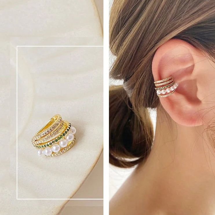 ZRJ114 SYB Pearl Stone Ear Cuff Single