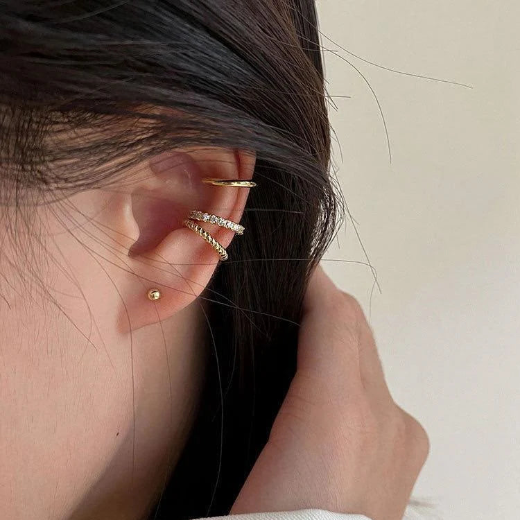ZRJ116 WNS Layered Single Ear Cuff