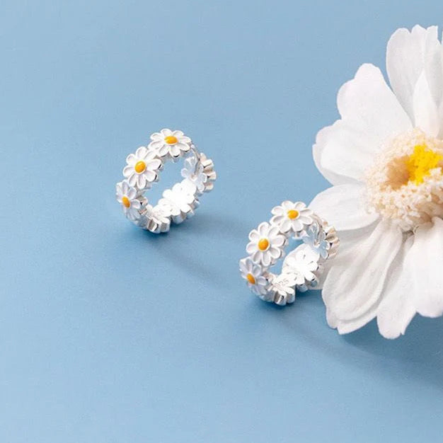 ZRJ00406 JEC Flower Ear Hoops Pair