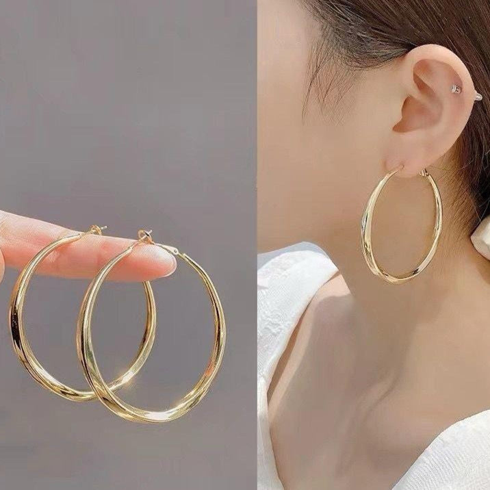 ZRJ00411 ZHL Round Plain Hoops Pair