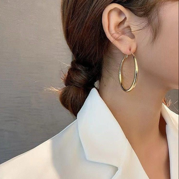 ZRJ00411 ZHL Round Plain Hoops Pair