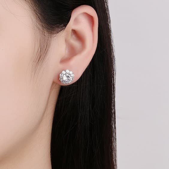 ZRJ330 BLX Round Sterling Stud Tops Pair