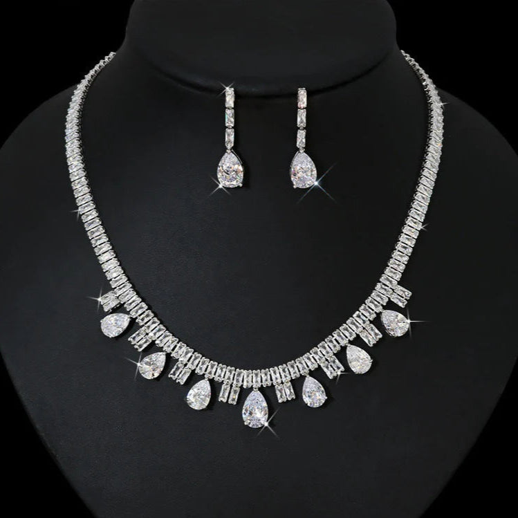 ZJN 0002 Baguette Tear Shape Necklace Set π