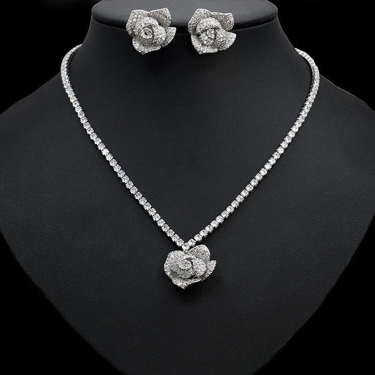 ZRJ101 DNG Square Flower Necklace Set π