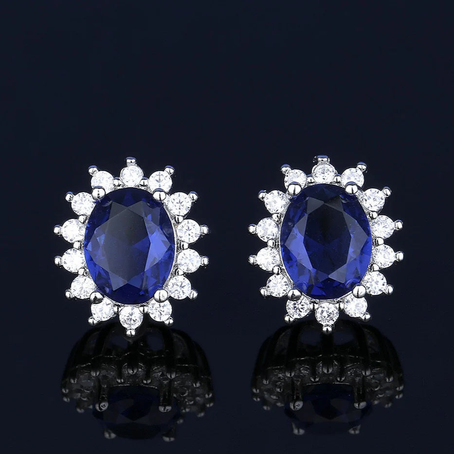 ZRJ453 BLX Oval Flower Pendant Set 👑