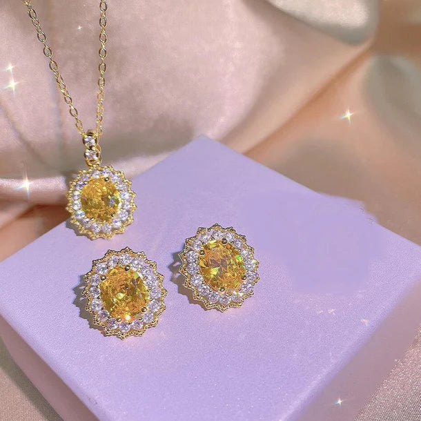 ZRJ620 KYC Oval Pendant Set 👑