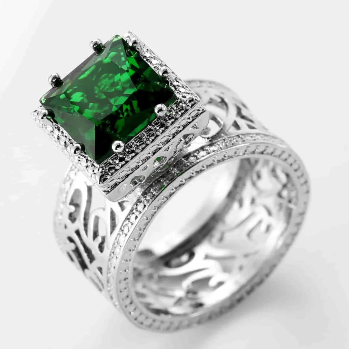 ZRJ056  Square Larger Band Ring 👑